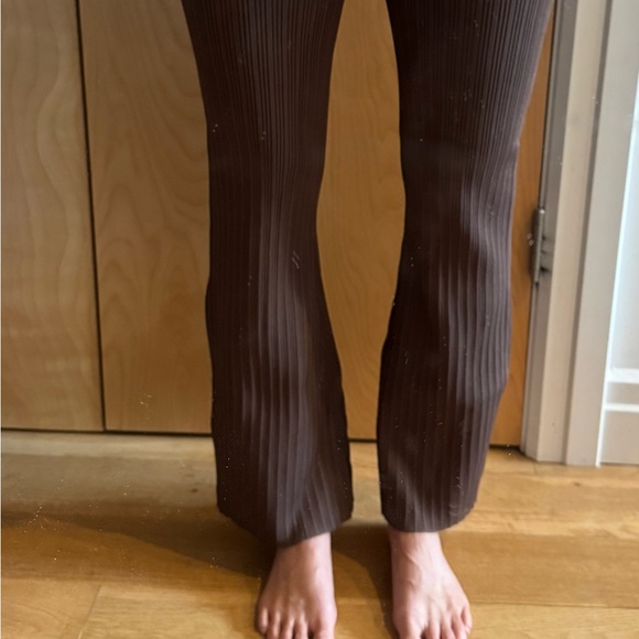 SIR THE LABEL Sylvie Chocolate Brown Ribbed Flare Slit Pants Size 2 - Picture 13 of 13